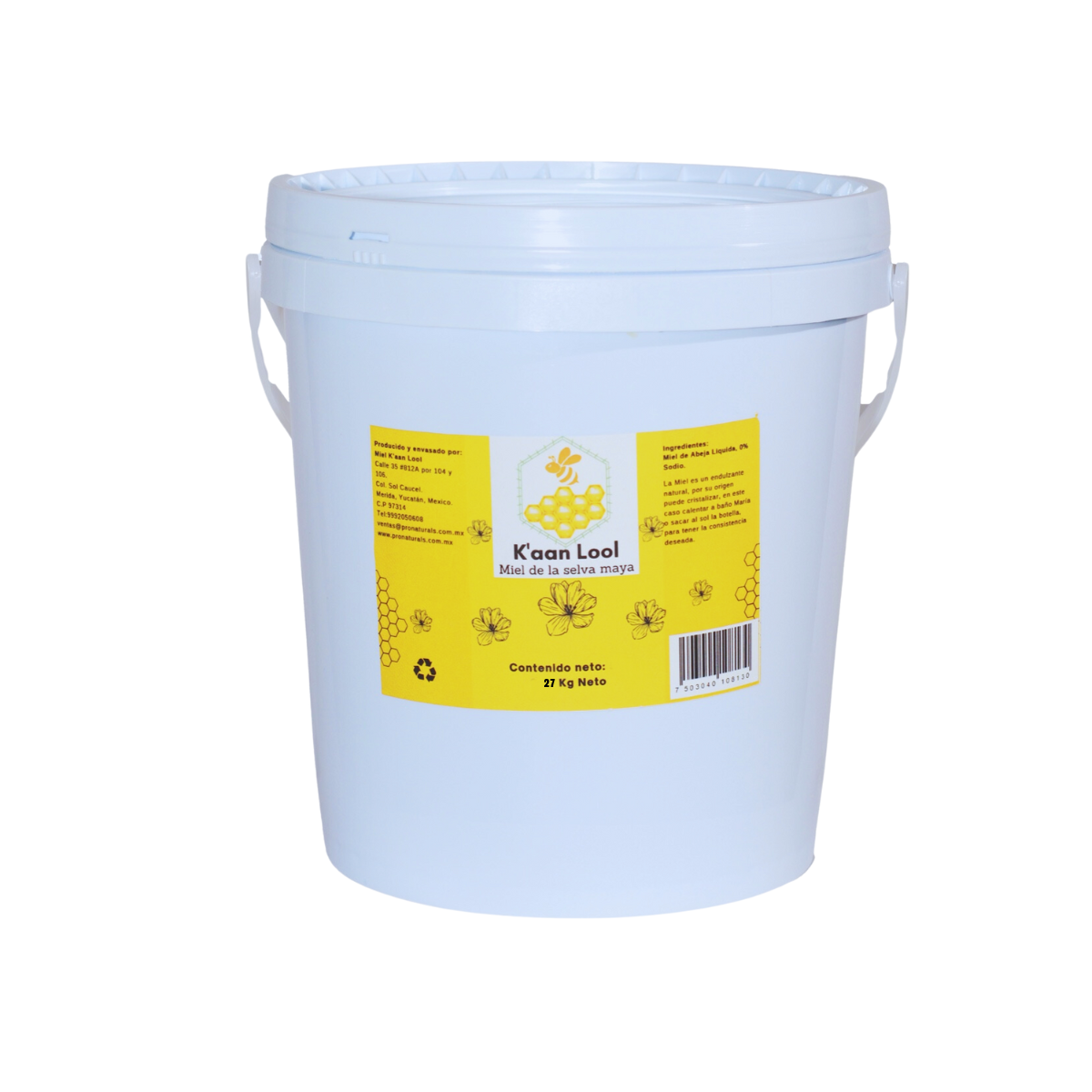 Cubeta de Miel de Abeja 27 Kg Neto Kaan Lool